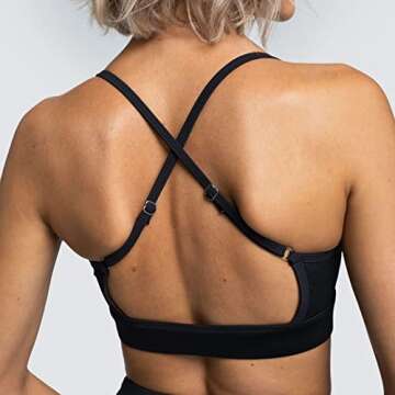 Workout Sets for Women 2 Piece Yoga Outfit: Tracksuits High Waisted Running Biker Shorts with Adjustable Strap Sport Bra Exercise Running Clothes Athletic Gym Sets Matching Active Wear Black Medium