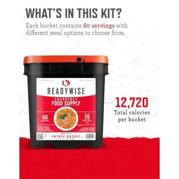 ReadyWise Emergency MRE Meal Supply with 60 Servings in Bucket