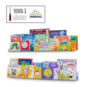 Sturdy 36 Inch Acrylic Floating Shelves 2Pack for Books & Toys