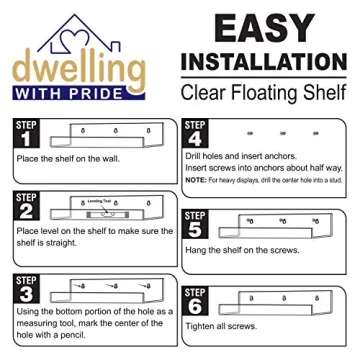 Sturdy 36 Inch Acrylic Floating Shelves 2Pack for Books & Toys