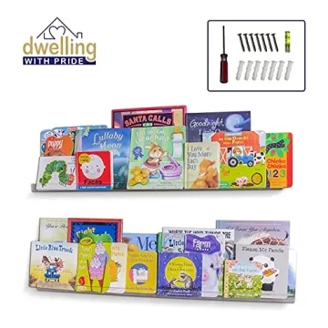 Sturdy 36 Inch Acrylic Floating Shelves 2Pack for Books & Toys