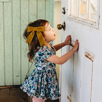 2PCS 5" Velvet Brown Hair Bows Girls Hair Clips Ponytail Holder Accessories for Girls Toddlers