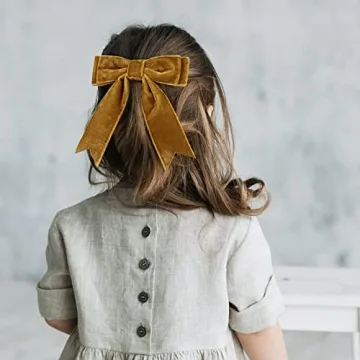2PCS 5" Velvet Brown Hair Bows Girls Hair Clips Ponytail Holder Accessories for Girls Toddlers