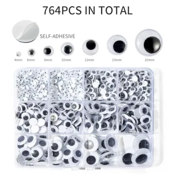 Bflaae 764pcs Black Wiggle Googly Eyes for Arts & Crafts