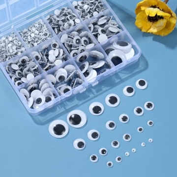 Bflaae 764pcs Black Wiggle Googly Eyes for Arts & Crafts