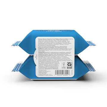 Amazon Basics Make Up Remover Wipes, Fragrance Free, 25 Count, Pack of 2 (Previously Solimo)