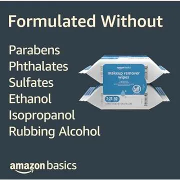 Amazon Basics Makeup Remover Wipes, Fragrance Free, 2 Pack
