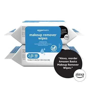 Amazon Basics Makeup Remover Wipes, Fragrance Free, 2 Pack