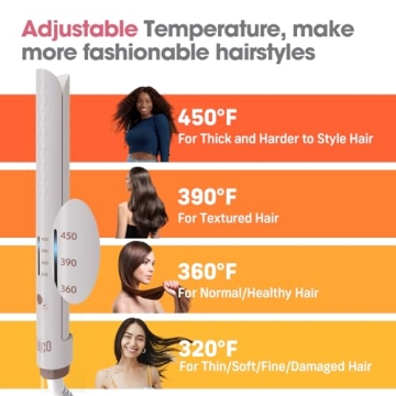 Quico Hair Straightener, 110-240V Global Travel Hair Straighteners for Women, 15s Fast Heating, Professional Negative Ion Flat Iron, Temp Memory, 320℉-450℉, Auto-Off, with Glove and Clips, Gift, Pink