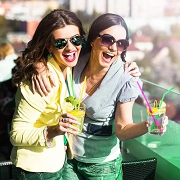 200 Bendable Disposable Straws in Fun Neon Colors