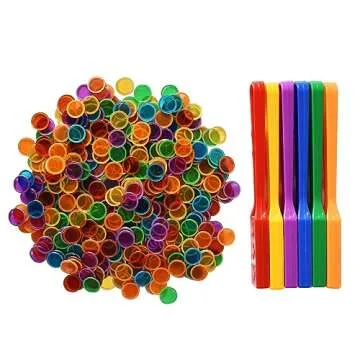 Yuanhe Bingo Chips Set - 6 Magnetic Wands & 600 Chips