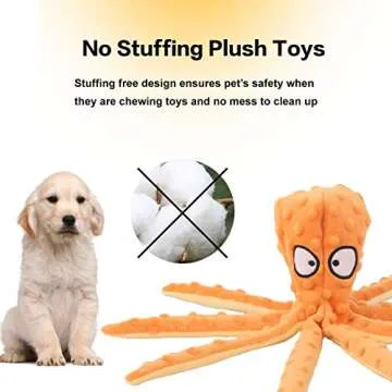 CPYOSN Dog Squeaky Octopus - Durable Plush Chew Toys 2 Pack