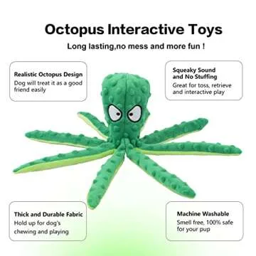 CPYOSN Dog Squeaky Octopus - Durable Plush Chew Toys 2 Pack
