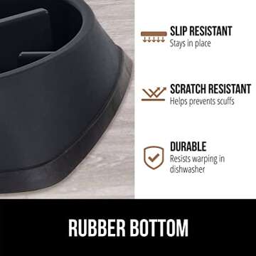 GORILLA GRIP Slow Feeder Dog and Cat Bowls, Interactive Puzzle Toy for Dogs and Cats Food Training, Keeps Pets Busy and Prevents Puppy Overeating, Large, Small Breeds, 100% BPA Free, 2 Cup Black