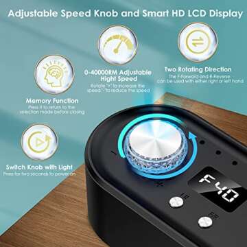 Electric Nail Drill Machine, 40000RPM Professional E file Nail Drill Kit, Electric Nail File for Acrylic Nails Gel Nails, Toenail Grinder Manicure Pedicure Polishing Shape for Home Salon Use by JOEOEN