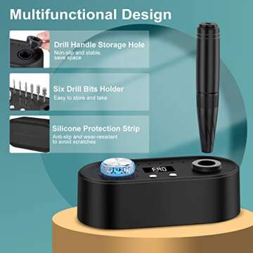 Electric Nail Drill Machine, 40000RPM Professional E file Nail Drill Kit, Electric Nail File for Acrylic Nails Gel Nails, Toenail Grinder Manicure Pedicure Polishing Shape for Home Salon Use by JOEOEN