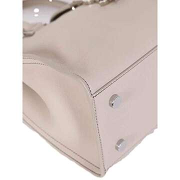 SAINT LAURENT YSL Ivory Leather Monogram Baby Cabas Satchel Handbag 424868