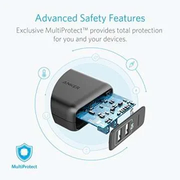 USB Charger, Anker Elite Dual Port 24W Wall Charger, PowerPort 2 with PowerIQ and Foldable Plug, for iPhone 11/Xs/XS Max/XR/X/8/7/6/Plus, iPad Pro/Air 2/Mini 3/Mini 4, Samsung S4/S5, and More