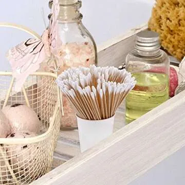 Gmark 500pcs Count 6" Cotton Swabs Wooden Sticks Cotton Tipped Applicator GM1091B