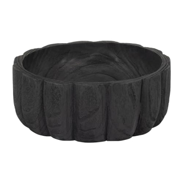 Elegant Textured Decorative Bowl - Sagebrook Home Matte Black Centerpiece, Stylish for Modern Decor