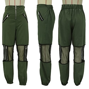 GUOLEZEEV Women Mesh Jogger Pants for Dance and Fashion