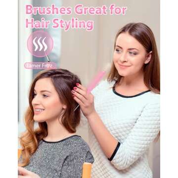 Pink Slick Back Hair Brush - Rat Tail Comb for Hair Parting, Teasing Comb for Enhancing Volume and F...