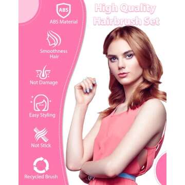 Pink Slick Back Hair Brush - Rat Tail Comb for Hair Parting, Teasing Comb for Enhancing Volume and Fullness, Edge Brush for Controlling Flyaways