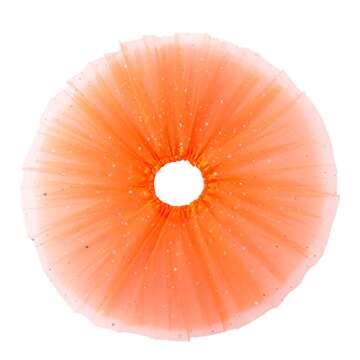 Jastore® Girls Layered Stars Sequins Tutu Skirt Princess Ballet Dance Dress (Orange)