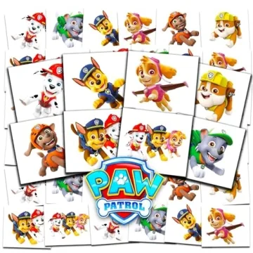 Paw Patrol Tattoos Party Favors Bundle ~ 70+ Perforated Individual 2inch x 2inch Paw Patrol Temporar...
