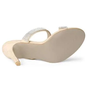 Elegant Rhinestone Mules Sandals for Women by Allegra K