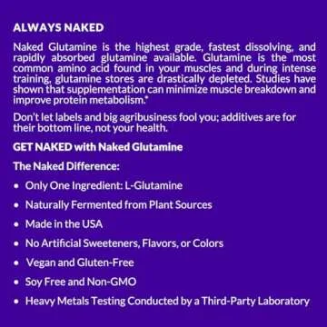 Pure L-Glutamine Made in The USA - 200 Servings - 1,000g, 2.2lb Bulk, Vegan, Non-GMO, Gluten and Soy Free. Minimize Muscle Breakdown & Improve Protein Synthesis. Nothing Artificial