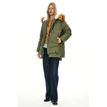 Orolay Thickened Down Jacket with Faux Fur Trim