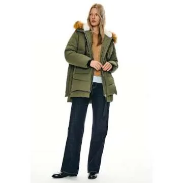 Orolay Thickened Down Jacket with Faux Fur Trim