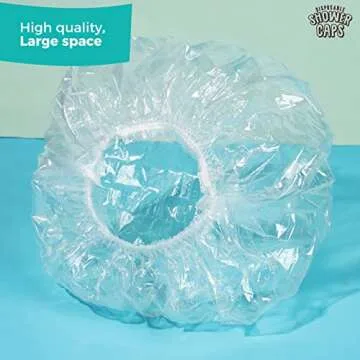 LEOBRO 60PCS Disposable Shower Caps - Clear Plastic Hair Caps