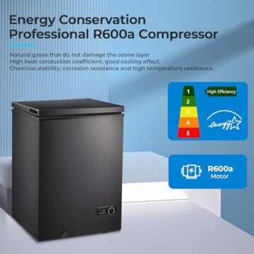 Electactic Chest Freezer 3.5 Cubic Feet for Home Storage