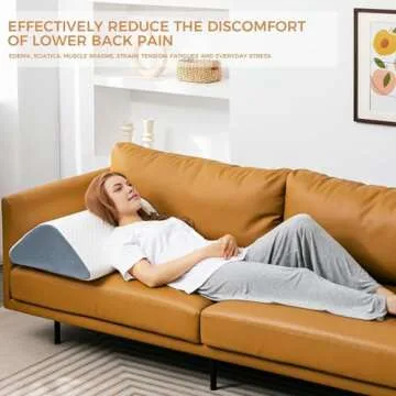 Knee Wedge Pillow 8'' for Post-Surgery Recovery - Leg Elevation Support for Sleep Position, Alleviating Lower Back & Hip Pain Enhancing Circulation in Ankles Legs Triangle Pillow with Removable Cover