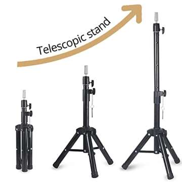 Smilco Wig Stand Tripod Mannequin Head Stand, Adjustable Heavy Duty Wig Head Stand for Cosmetology H...