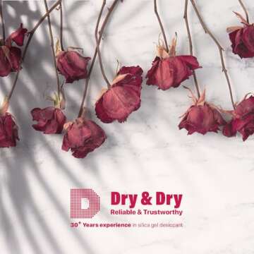 Dry & Dry (NET 2.5 LBS) Color Indicating Premium Silica Gel Flower Drying Desiccant - Flower Drying Silica Gel Desiccant(2.5 LBS Reusable) Silica Gel