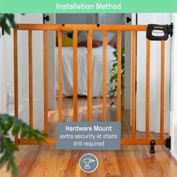 Summer Wood Safety Gate for Baby & Pet Protection 30-48"