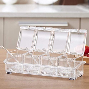 AIQI Clear Spice Pots - Elegant Spice Organizer Set