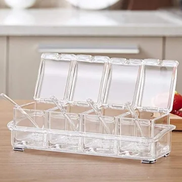 AIQI Clear Spice Pots - Elegant Spice Organizer Set