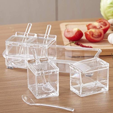 AIQI Clear Spice Pots - Elegant Spice Organizer Set