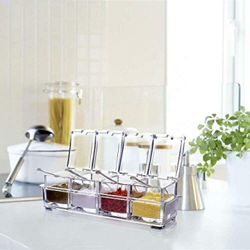 AIQI Clear Spice Pots - Elegant Spice Organizer Set