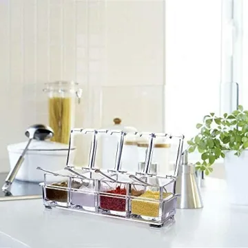 AIQI Clear Spice Pots - Elegant Spice Organizer Set