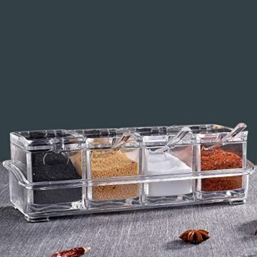 AIQI Clear Spice Pots - Elegant Spice Organizer Set