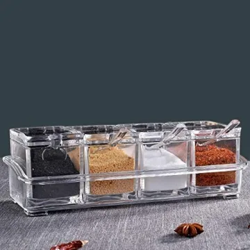 AIQI Clear Spice Pots - Elegant Spice Organizer Set