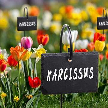 FORUP Slate Plant Label Set – 10 Reusable Garden Sign Tags