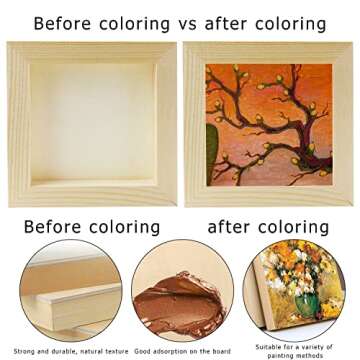 10 Pcs 5x5 Unfinished Wood Panels for Crafts and Painting