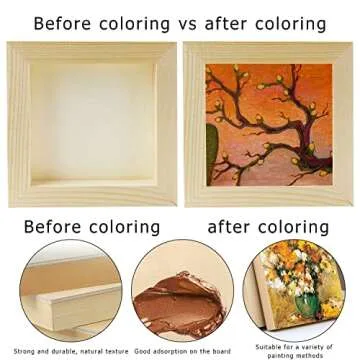 10 Pcs 5x5 Unfinished Wood Panels for Crafts and Painting