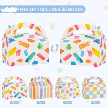 DjinnGlory 36 Pack Rainbow Treat Boxes for Parties